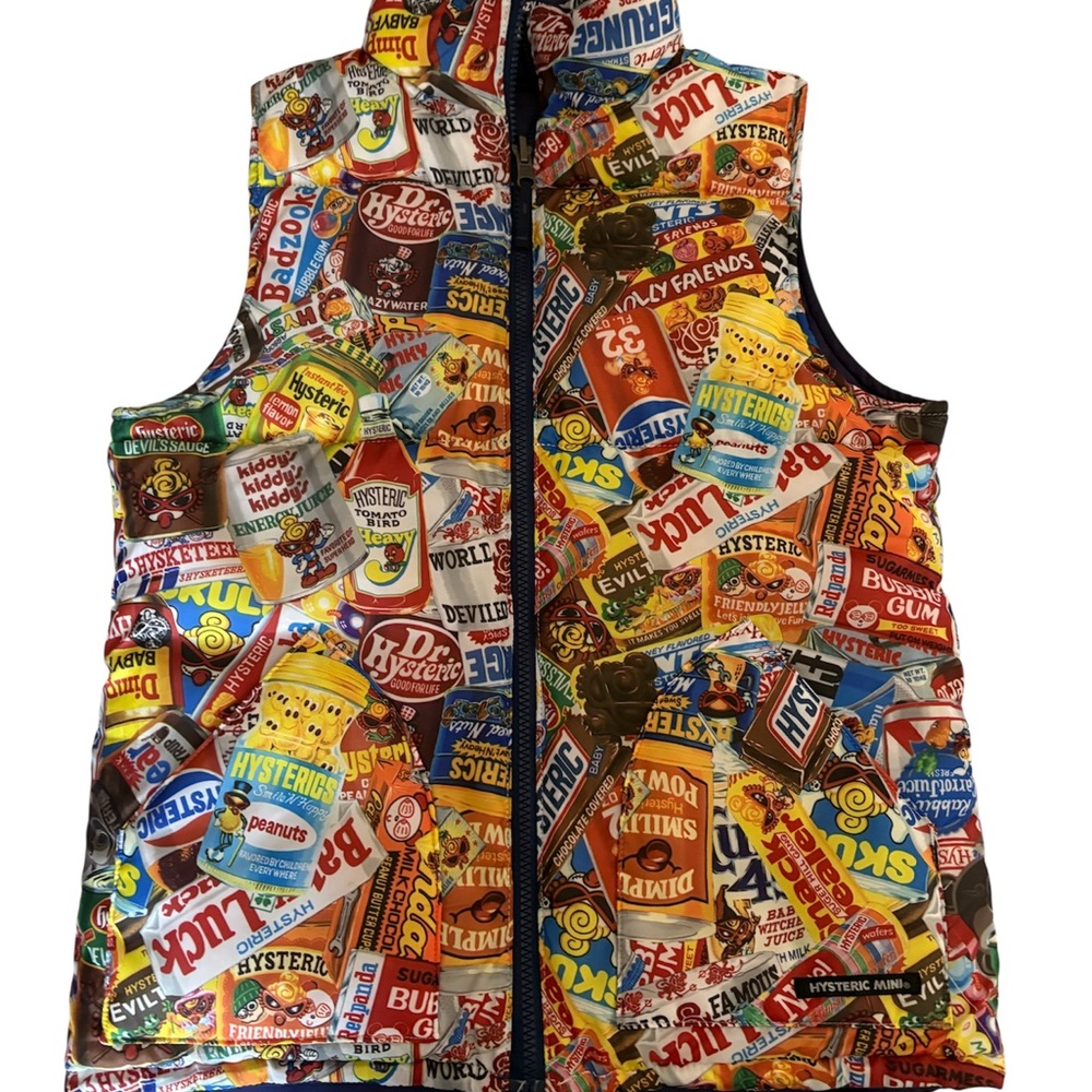 Hysteric Glamour Y2K Pop Art Food Print Reversible Puffer Vest S